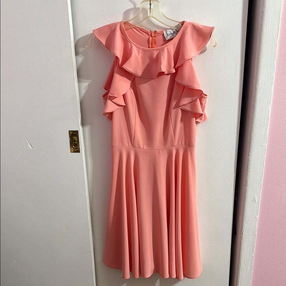 Pink Ruffle Sleeveless Dress